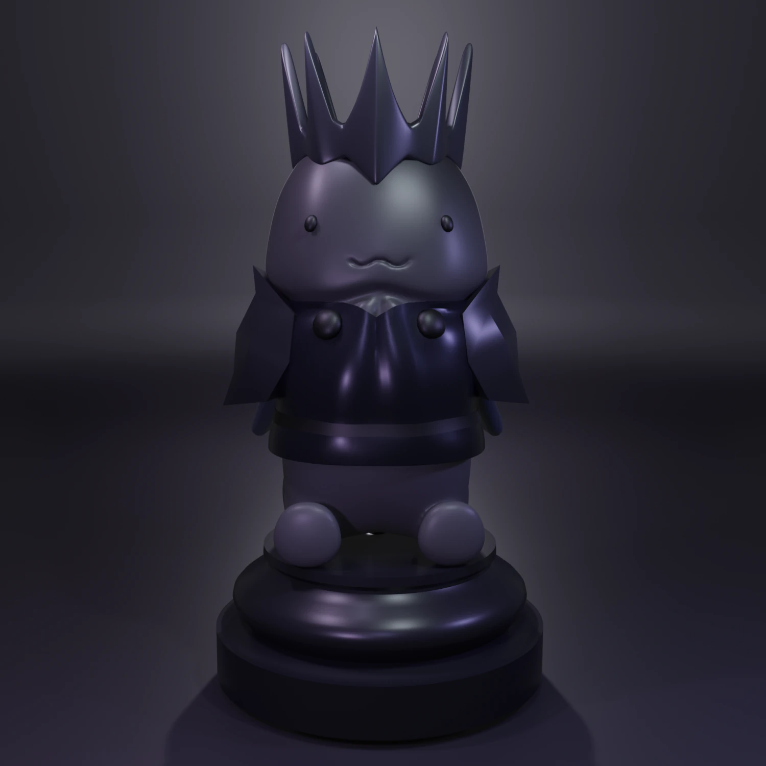 OCHINCHIN CUTE FIGURE CHESS KING BLACK- PENIS CUTE FIGURE CHESS - T10 3D Print Model .c4d .max .obj .3ds .fbx .stl .blend 