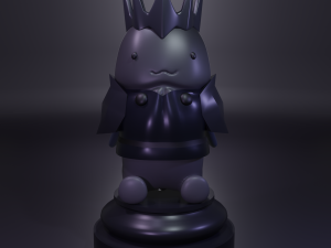 OCHINCHIN CUTE FIGURE CHESS KING BLACK- PENIS CUTE FIGURE CHESS - T10 3D Print Model