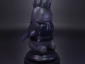 OCHINCHIN CUTE FIGURE CHESS KING BLACK- PENIS CUTE FIGURE CHESS - T10 3D Print Model