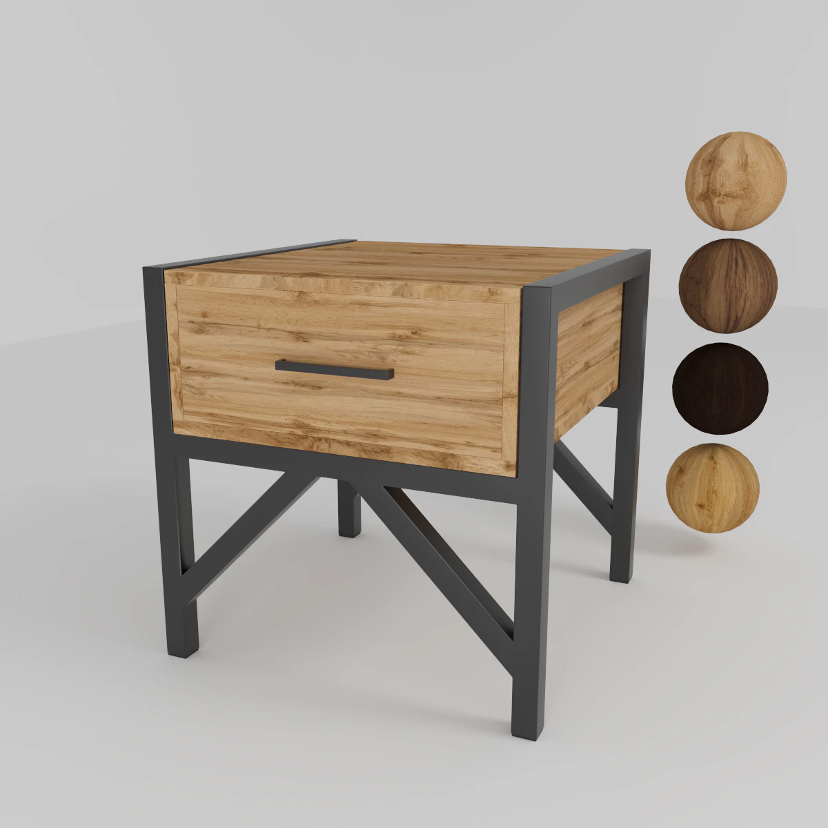 bedside cabinet 3D Model .c4d .max .obj .3ds .fbx .stl .blend
