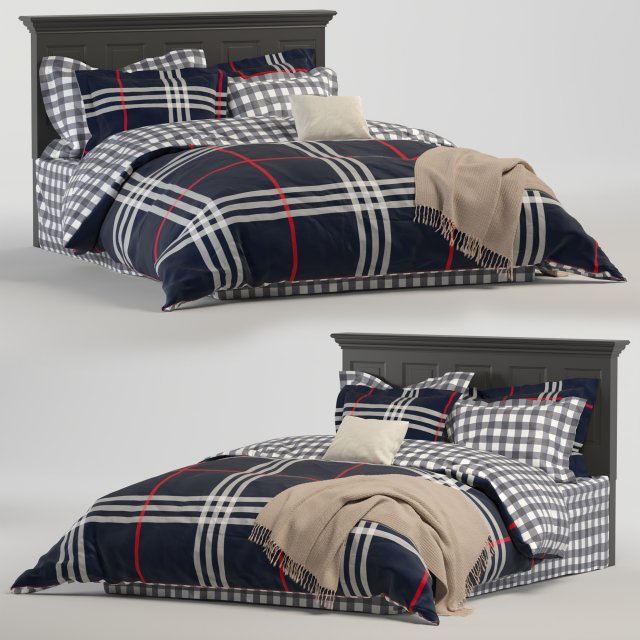 southwestern tartan plaid bed 3D Modell .c4d .max .obj .3ds .fbx .stl .blend