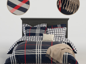 southwestern tartan plaid bed 3D Modell