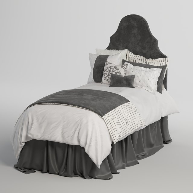 dorm bed set Model 3D .c4d .max .obj .3ds .fbx .stl .blend 