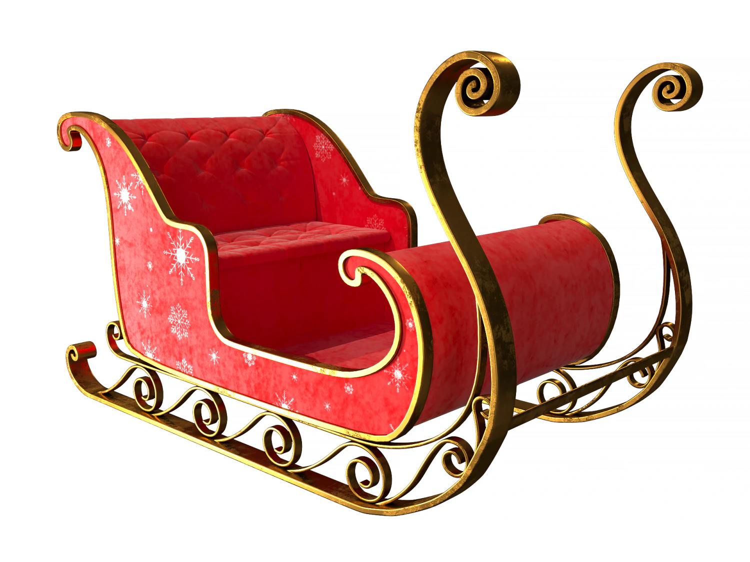 christmas santa sleigh 3D Model .c4d .max .obj .3ds .fbx .stl .blend 