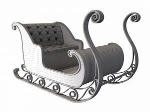 christmas santa sleigh 3D Model