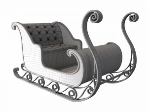 christmas santa sleigh 3D Model