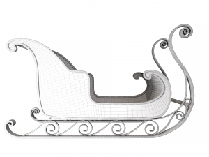 christmas santa sleigh 3D Model