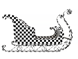 christmas santa sleigh 3D Model