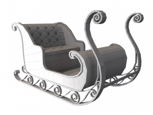 christmas santa sleigh 3D Model