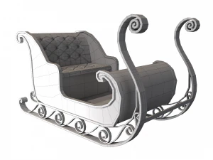 christmas santa sleigh 3D Model