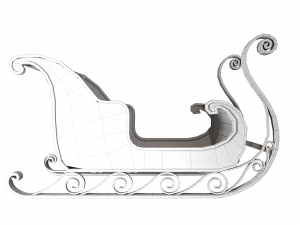 christmas santa sleigh 3D Model