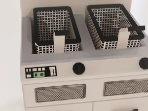 fryer low poly pbr 2k texture 3D Model