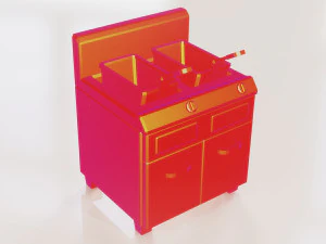 fryer low poly pbr 2k texture 3D Model