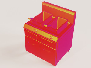 fryer low poly pbr 2k texture 3D Модель