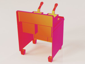 fryer low poly pbr 2k texture 3D Модель