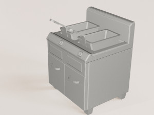 fryer low poly pbr 2k texture 3D Модель
