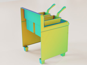 fryer low poly pbr 2k texture 3D Модель