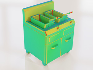 fryer low poly pbr 2k texture 3D Модель