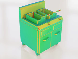 fryer low poly pbr 2k texture 3D Model