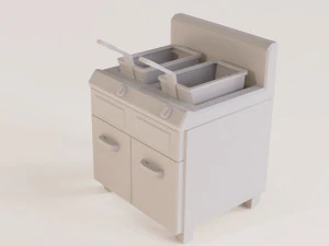 fryer low poly pbr 2k texture 3D Model