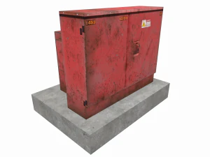 औद्योगिक ट्रांसफार्मर - लो पॉली - पीबीआर 3D मॉडल