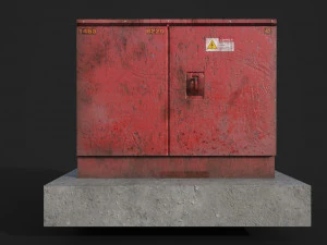 industrial transformer - low poly - pbr 3D Model