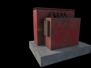 industrial transformer - low poly - pbr Modello 3D