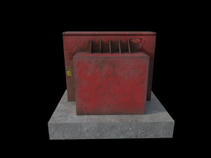 industrial transformer - low poly - pbr Modello 3D
