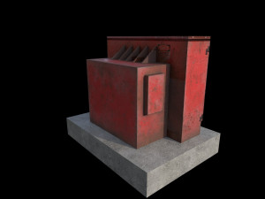 industrial transformer - low poly - pbr Modello 3D
