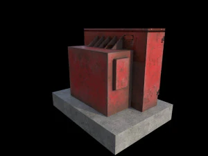 industrial transformer - low poly - pbr 3D Model