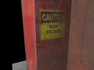industrial transformer - low poly - pbr Modello 3D
