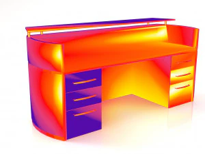 office table - low poly - pbr - game ready 3D Model