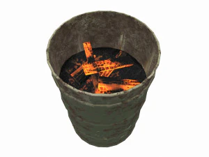 fuoco a botte low poly pbr Modello 3D