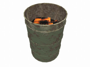barrel fire low poly pbr 3D Model