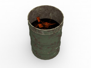 barrel fire low poly pbr 3D Model