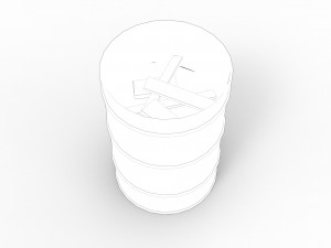 barrel fire low poly pbr 3D Model