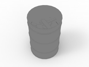 barrel fire low poly pbr 3D Model