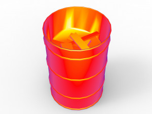 barrel fire low poly pbr 3D Model