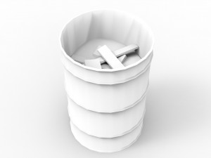 barrel fire low poly pbr 3D Model