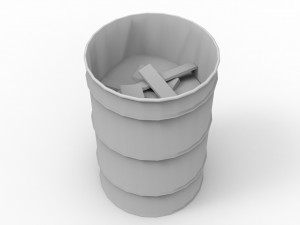 barrel fire low poly pbr 3D Model