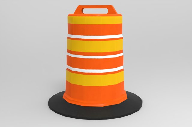 barrel road construction 3D Модель .c4d .max .obj .3ds .fbx .stl .blend 
