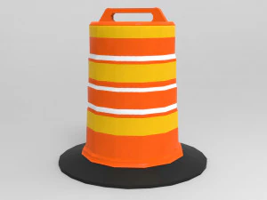 barrel road construction 3D Model
