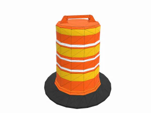 barrel road construction 3D Model