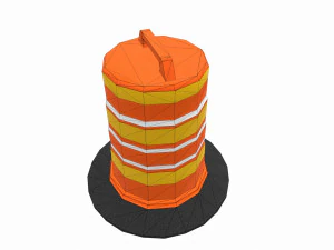 barrel road construction 3D Model