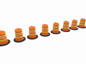 barrel road construction 3D Model