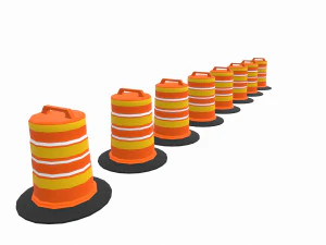 barrel road construction 3D Model