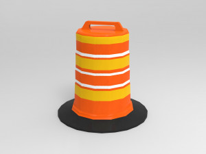 barrel road construction 3D Модель