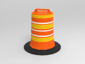 barrel road construction 3D Model