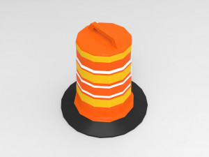 barrel road construction 3D Модель