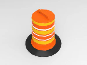 barrel road construction 3D Model